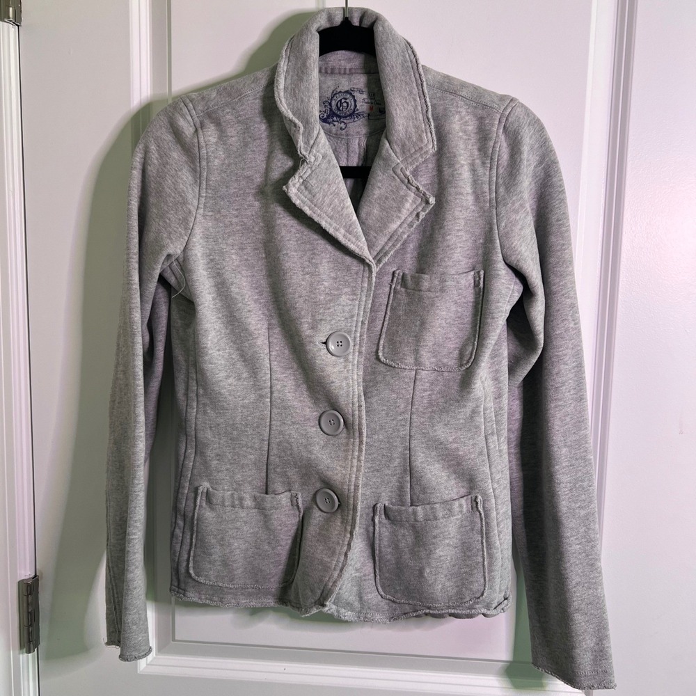 Gap Womens Blazer Fleece Sweatshirt Heather Gray Size M